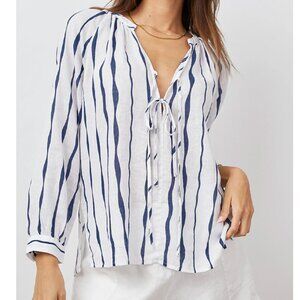 NWT Rails Brielle Top | Wavy Stripe | Striped Blouse | Linen Ruin Blend | Size S